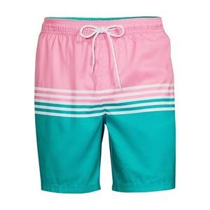 No Boundaries Men's & Big Men's 7" Printed Swim Trunks Size 3XL Teal Pink